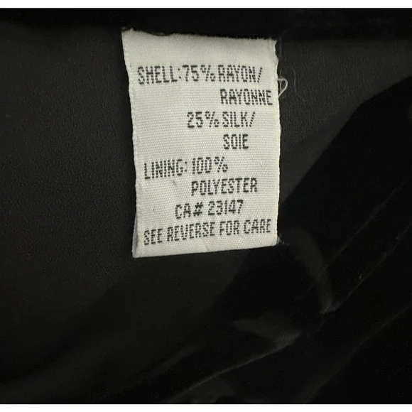 Talbots Black Burnout Velvet Skirt Silk Blend Size 16 Witchy Whimsigoth Fairy - Picture 6 of 11